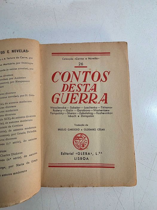 Livro - Contos desta Guerra - colecção contos e novelas - REF PAR2
