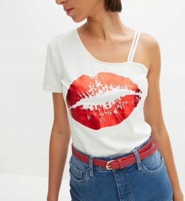 B.P.C t-shirt asymetryczny z nadrukiem ^48/50