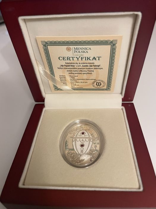 Jajo Faberge Pączek Róży-srebrna moneta