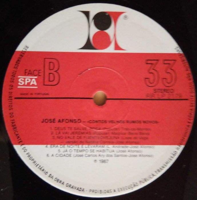 José Afonso	- - - - -		Contos Velhos, Rumos Novos	- - - - -	LP