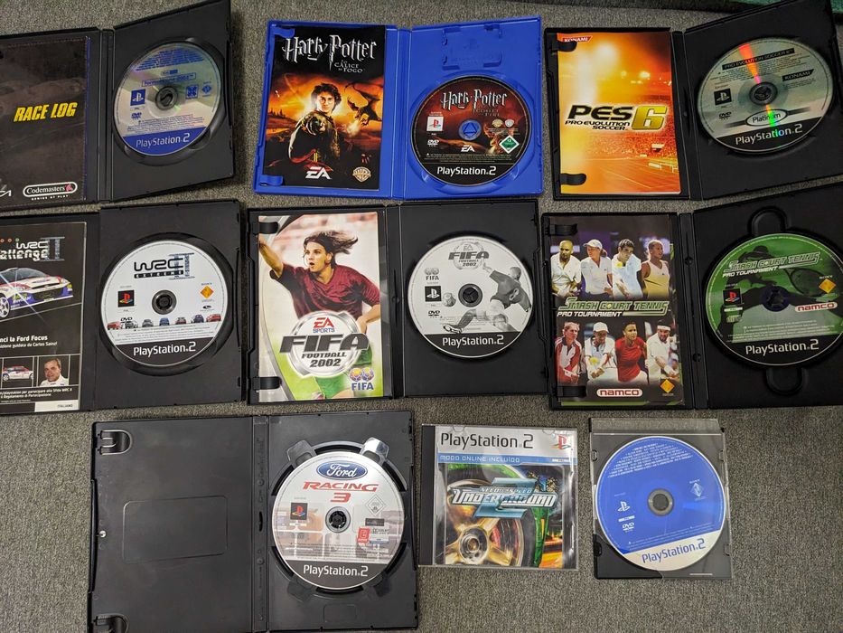 Consola PS2 - 2 comandos - 19 Jogos - Cabos Original a Funcionar 100%