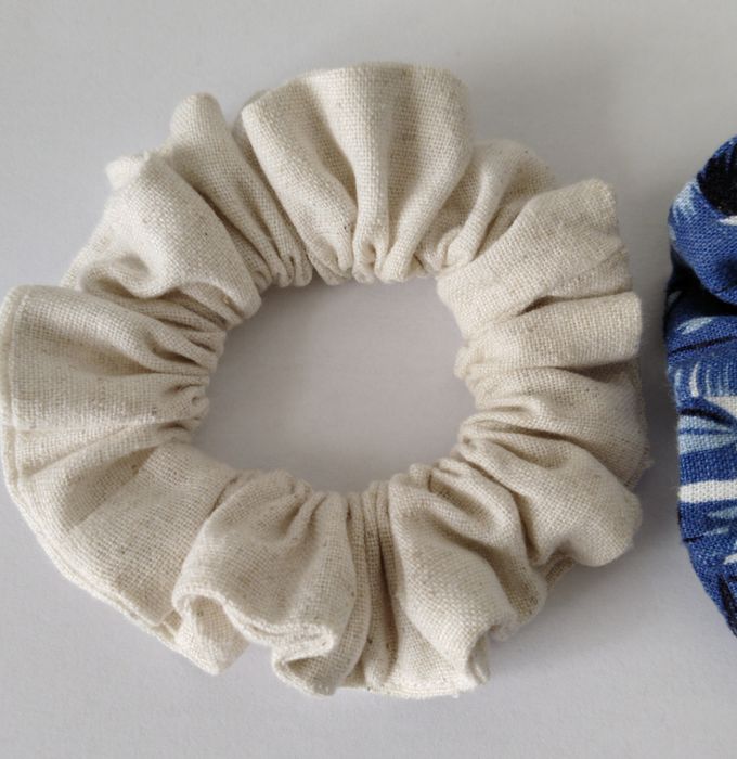 Резинка для волосся Scrunchie льон віскоза