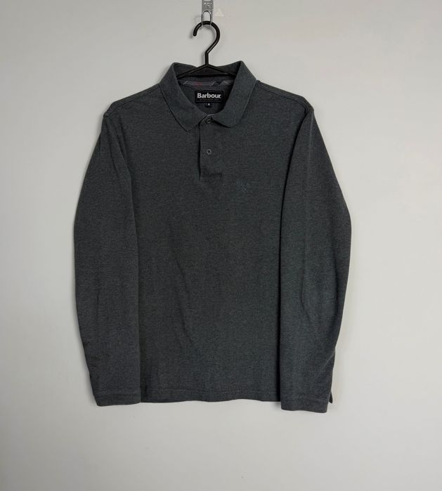 Longsleeve Polo Barbour Szara Logowane Guziki 417