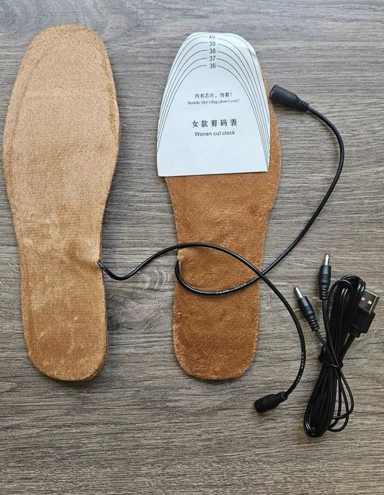 Стельки теплые с подогревом от USB для обуви ног