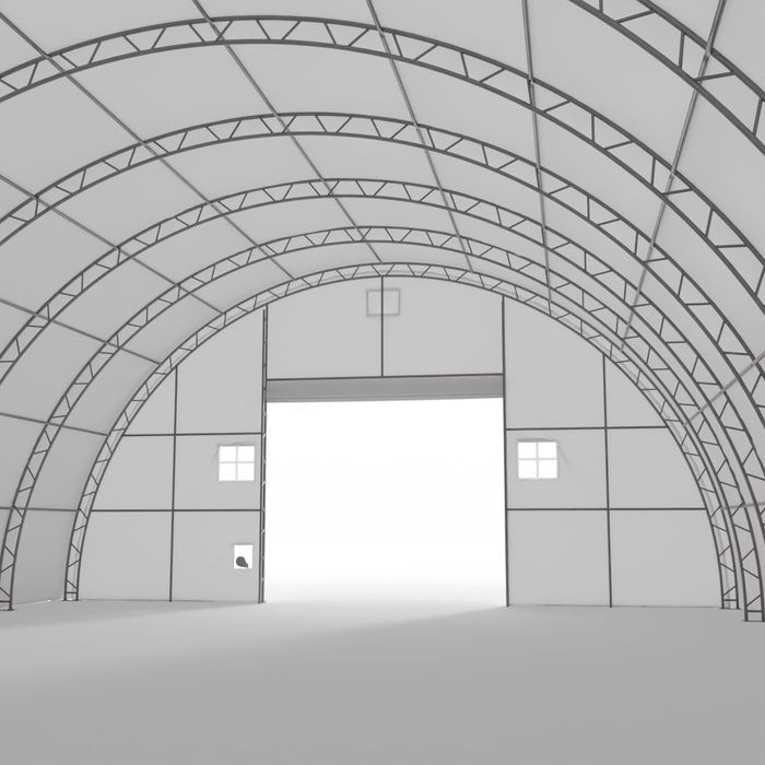 Hala namiotowa łukowa 15,25x24,4m Podwójna kratownica Polski producent