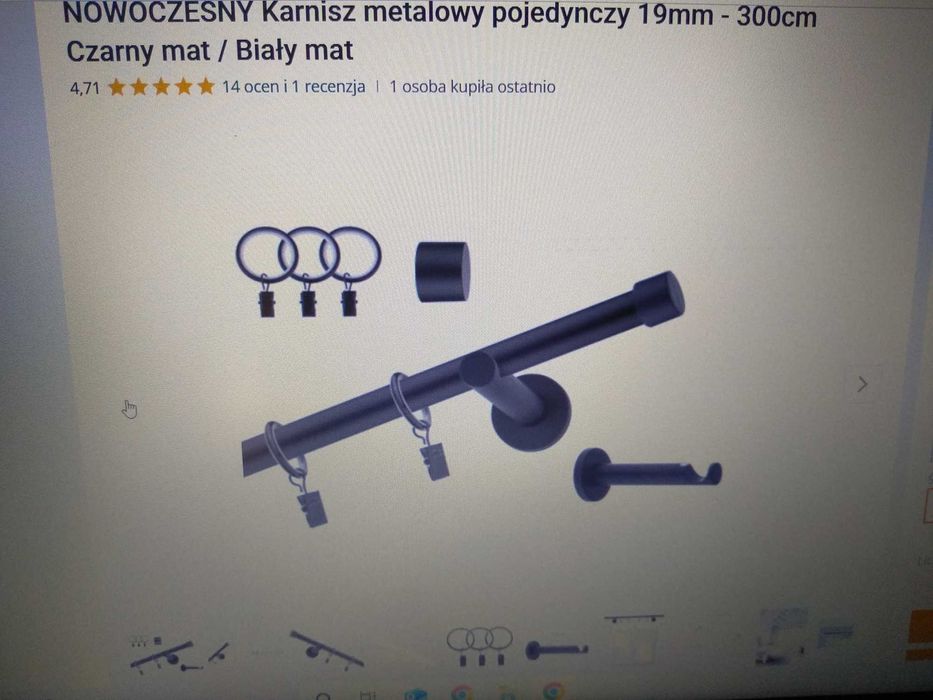 Sprzedam czarny karnisz mat