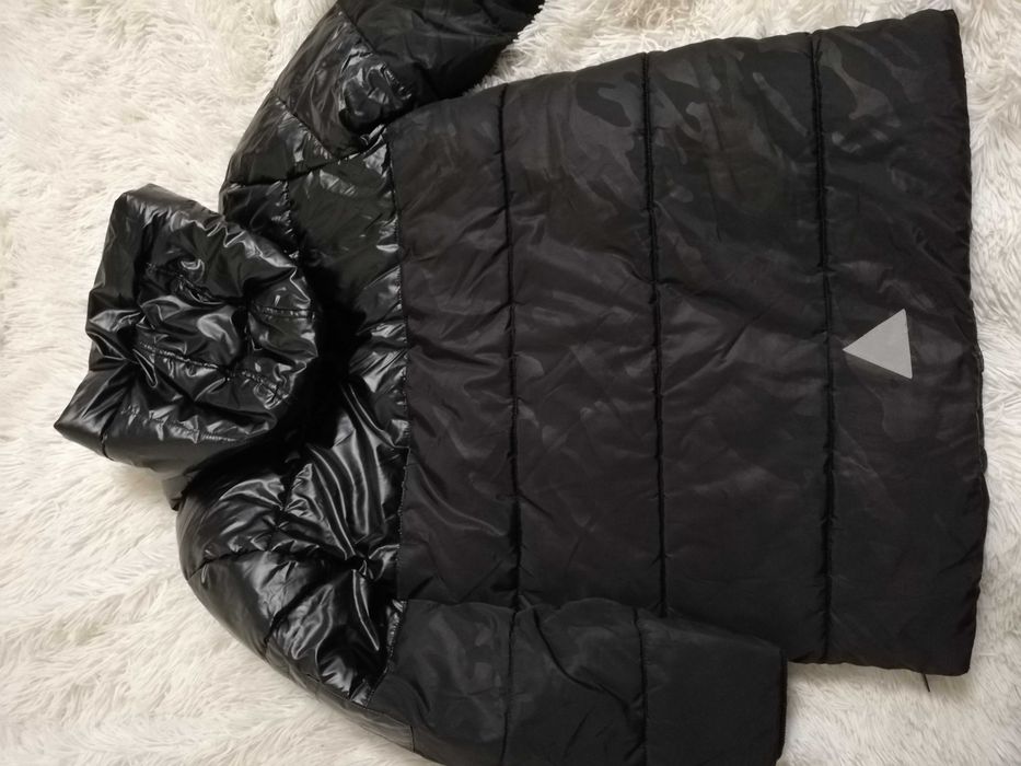 kurtka zimowa 128 134 George 8-9 lat czarna dłuższa parka
