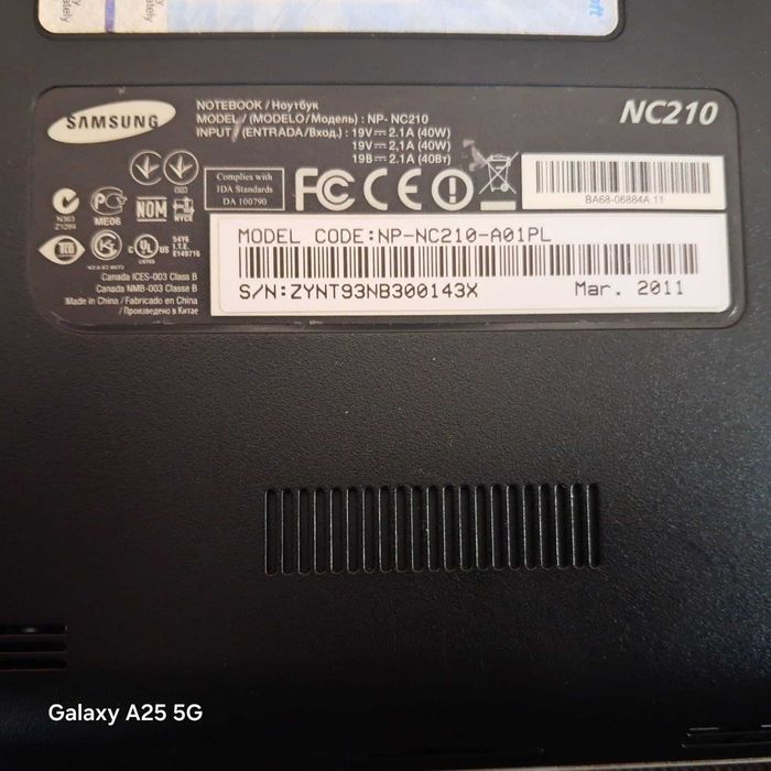 Samsung NC210 10,1 Atom N550 sprawny + recovery Windows 7