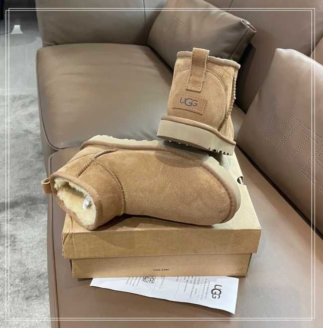 Nowe UGG oryginalne damskie brazowe na zimę buty na jesien za kostkę40