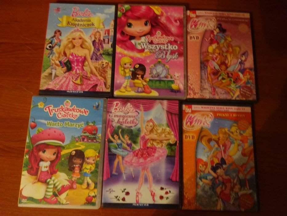 5 płyt płyta płyty DVD dla dziewczynki film Barbie Truskawkowe ciastko