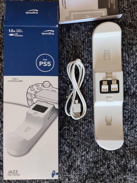 Зарядний пристрій SPEEDLINK JAZZ USB Charger для PS5 White (SL-460001-