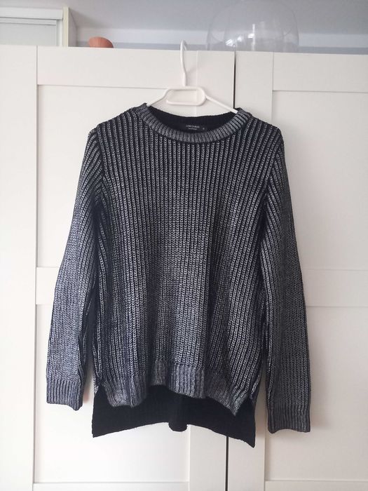 Sweter srebrny damski rozmiar S zimowy
