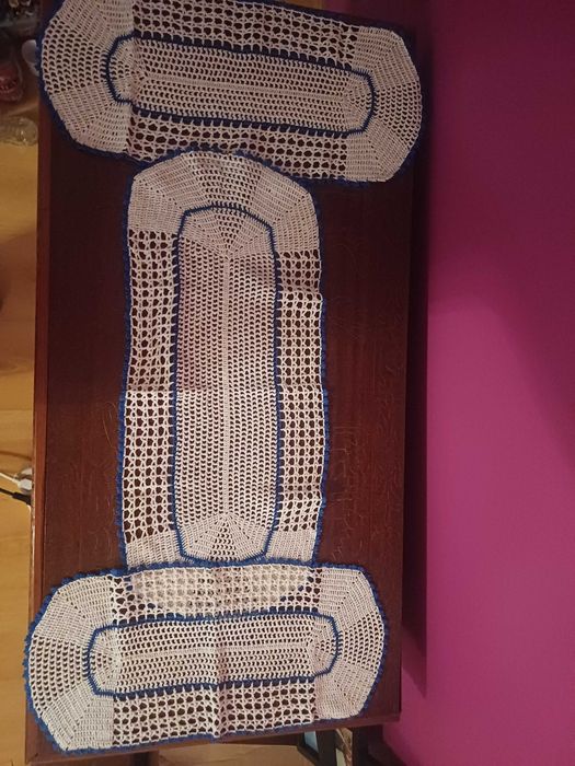 3 conjuntos de panos de renda feitos à mão, novos