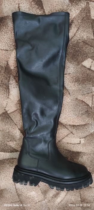 Ботфорти Чорні італійська кожa.