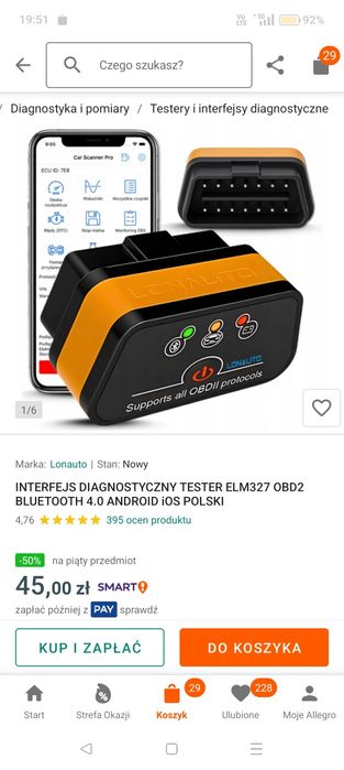 Skaner diagnostyczny do  auto nowy.Polecam .