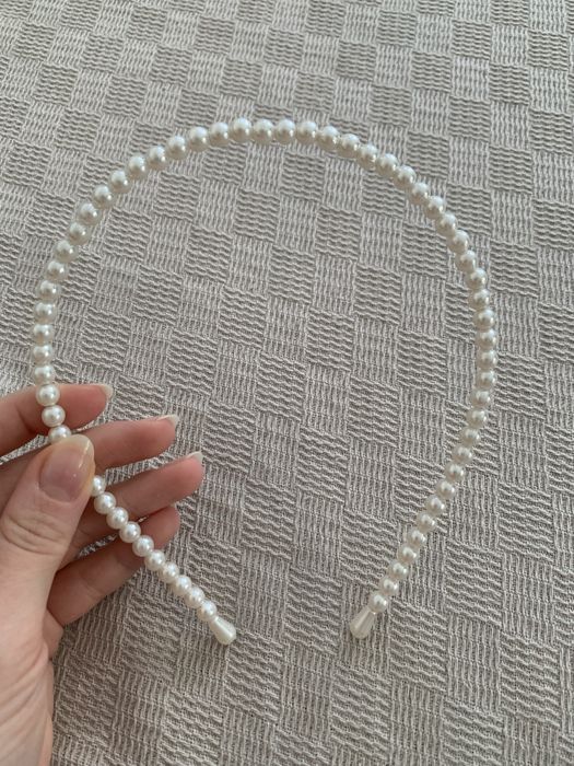 Nowa opaska na głowę z perełek