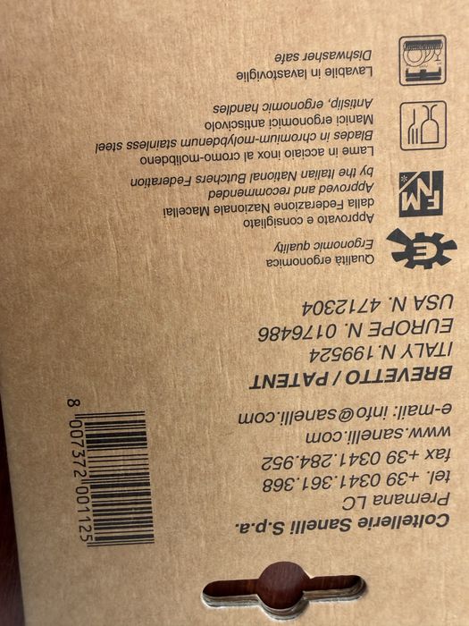 profesjonalny nóż do szatkowania, blatownik, Sanelli 24 cm, 9,5’’