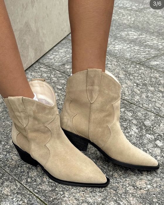 Жіночі казаки замшеві 38-24.5 см