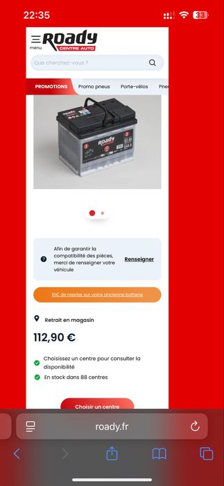 Batterie ROADY N3 63AH 640A