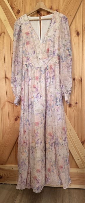 Piękna kwiatowa sukienka s długa Mohito ślub wesele komunia chrzciny