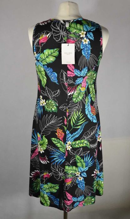 CELLBES Tropical Nowa Letnia Sukienka Damska 38/40 Wiskoza Bawełna Oryginalna