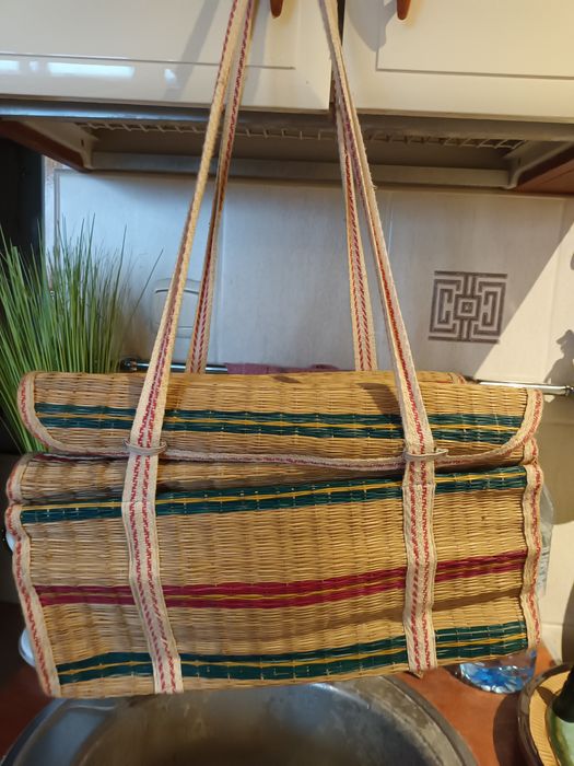 Torebka piknikowa z trawy piknikowa typu Boho 21x35x27-63 cm