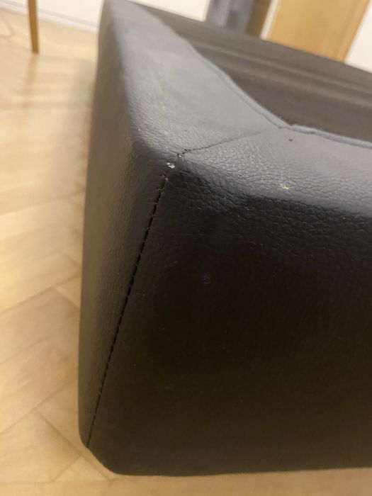 Sommier preto de napa e colchao ikea