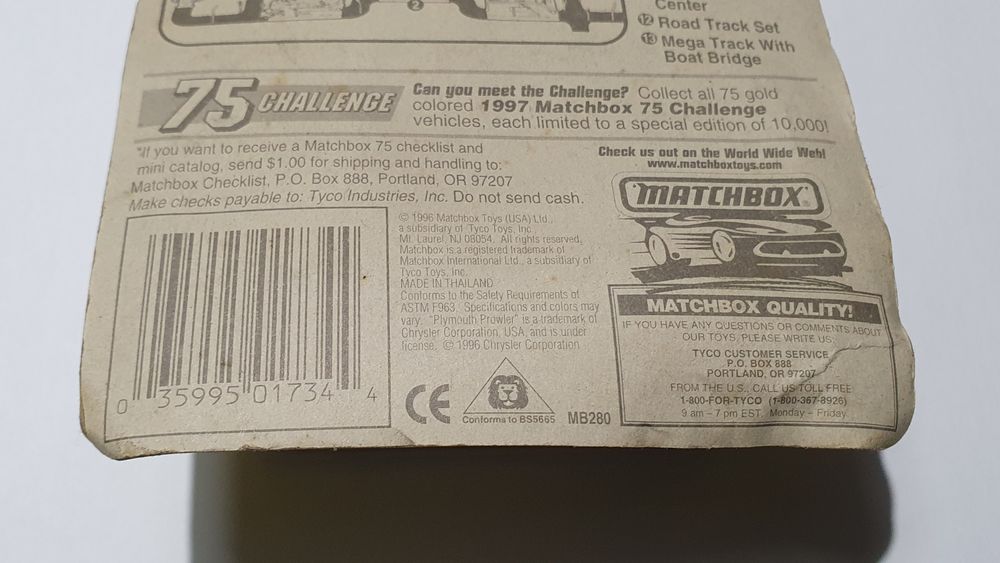 Matchbox  do ano 1997