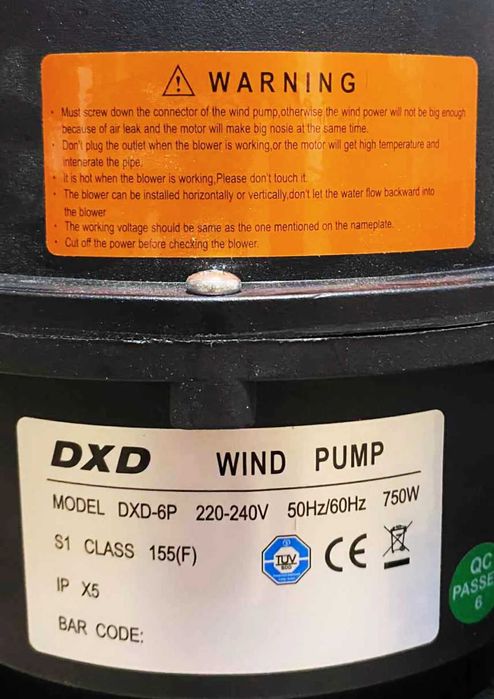 Pompa powietrza do aeromasażu 0,75kW