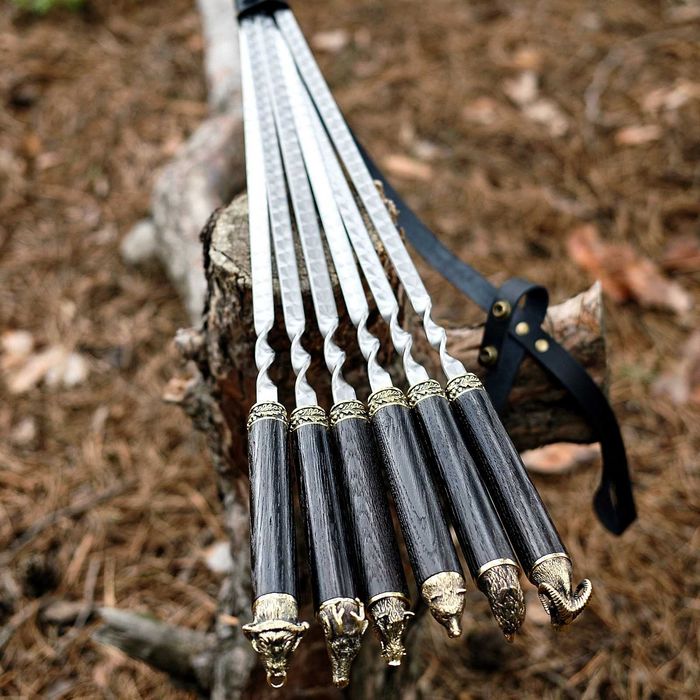 Набір шампурів "Полювальна шістка" в чохлі, набор шампуров на подарок