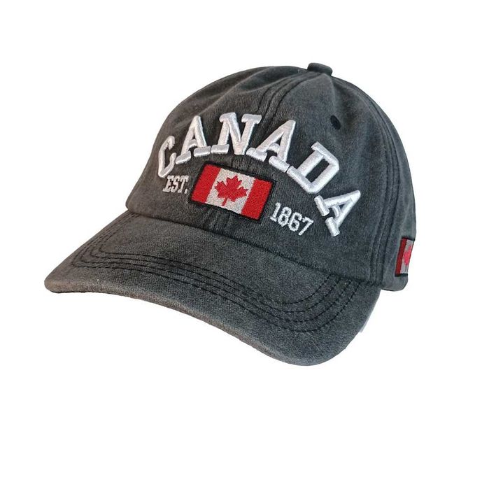 Czapka z daszkiem Canada – czarna, styl vintage