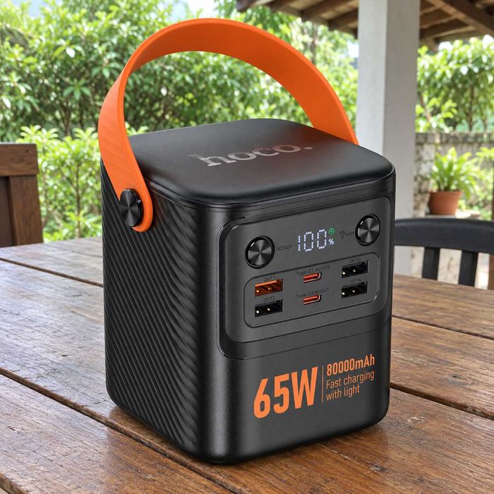 Powerbank Hoco 80000 mAh / швидка зарядка 65W / повербанк J152 черный