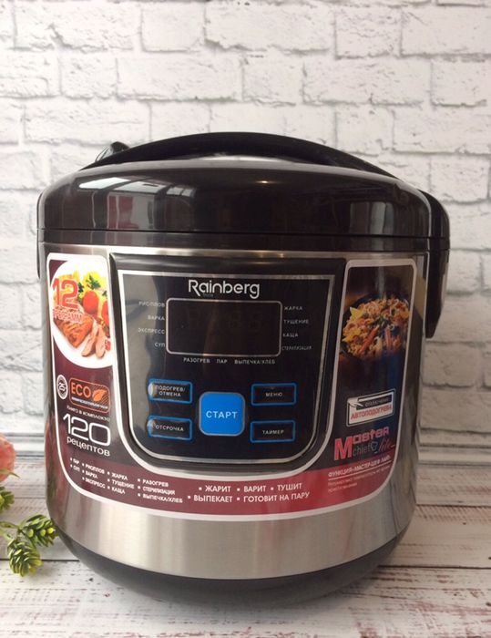 Новая Мультиварка 6л Rainberg Rb-801 / 12 программ / Пароварка 1500 вт
