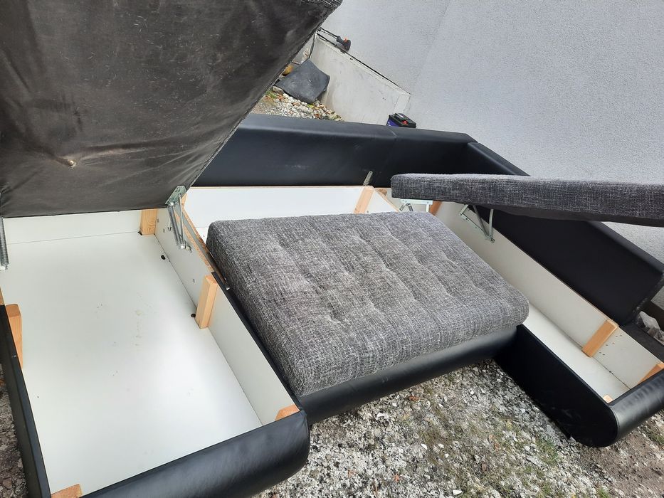 305x200 naroźnik rogówka tapczan łożko sofa rozkładana schowki 3częsci