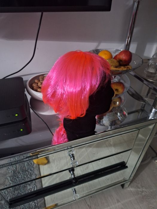 Peruka hallowen różowa cosplay