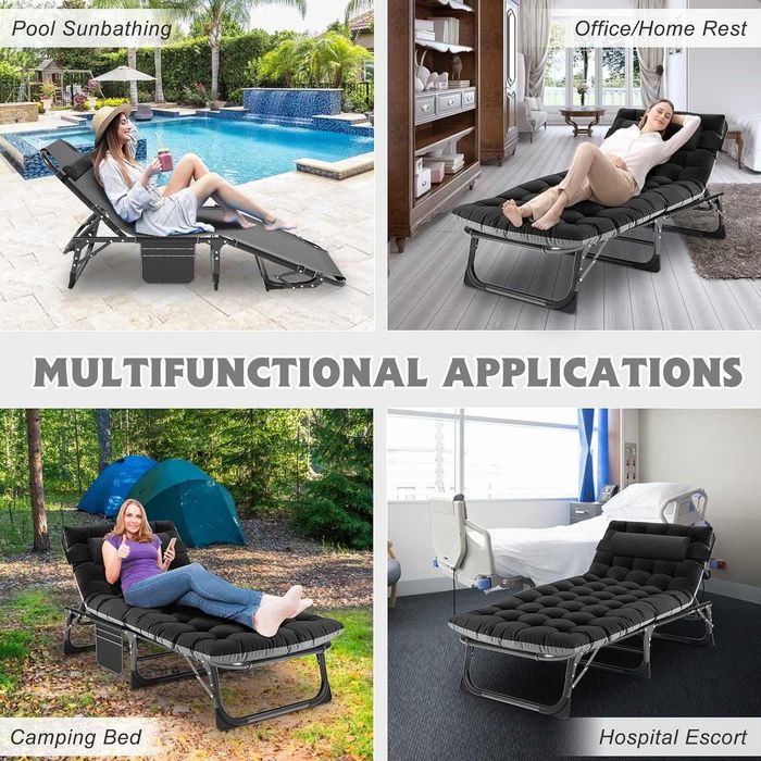 Cama de acampamento extra larga para adultos, resistente, em tecido Oxford 1200D, dobrável e portátil, com colchão.