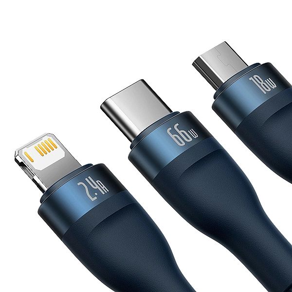 Baseus Flash Series Ⅱ kabel 3w1 do szybkiego ładowania USB-A do USB-C