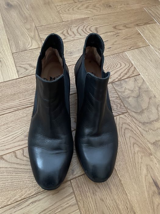 Botki Think! r.38,5/39 skóra naturalna designerski obcas