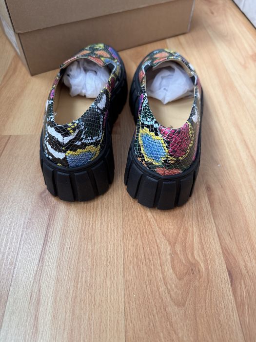 Rusin slip on wężowe platformy skóra skórzane 39