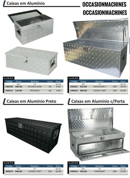 Caixas em aluminio