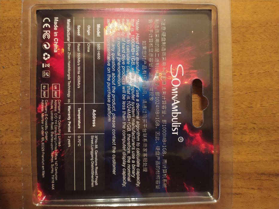 Новий SSD диск 256gb SomnAmbulist SATA lll 2.5'' 3D-NAND