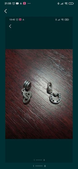 Намистини оригінальні Pandora зі срібла 925 проби 2 шт