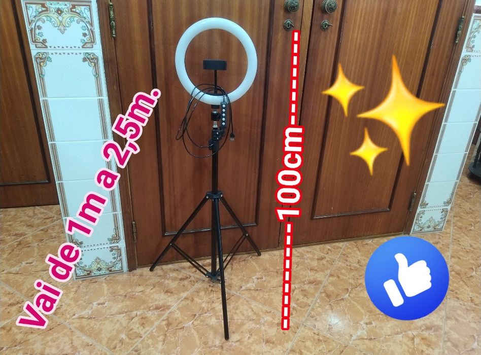Ring light tripé led luz circular estúdio casa quarto apartamento vivenda carro cozinha escritório gabinete sala
