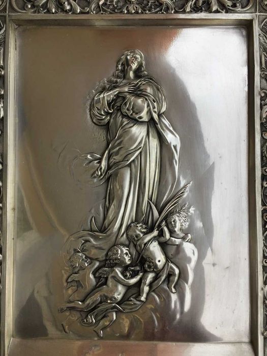 Quadro antigo chapa metal N. S. da Conceição