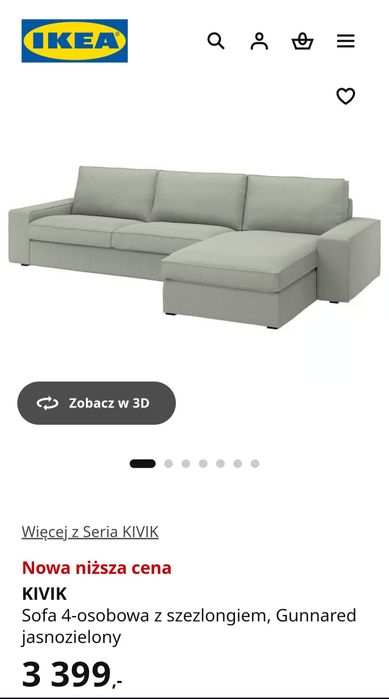 Narożnik z pufą ikea super stan !!!