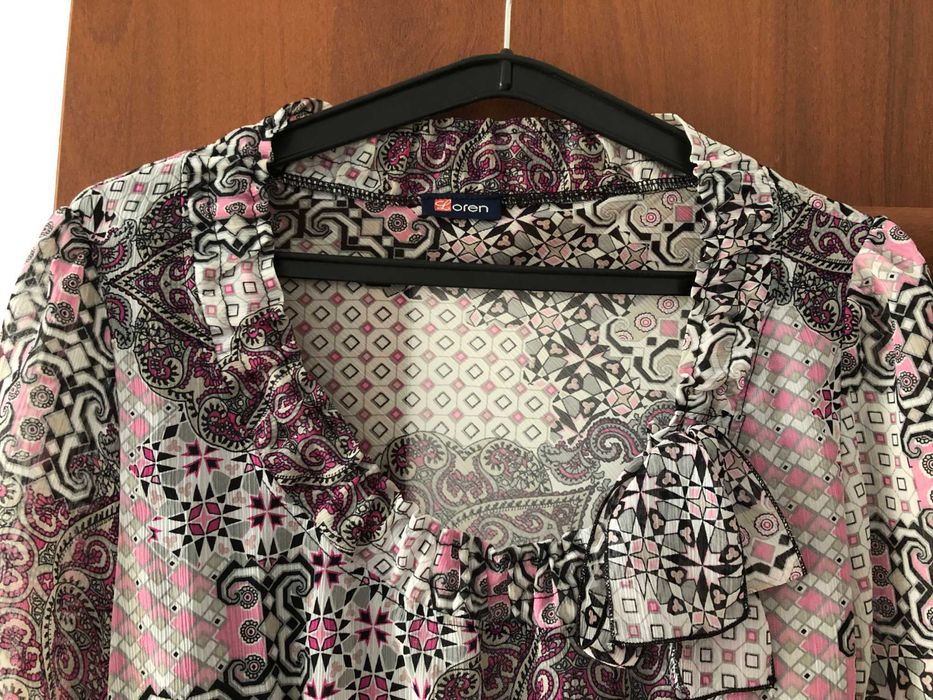 Piękna szyfonowa bluzka/tunika (rozm. M/L) - okazja!