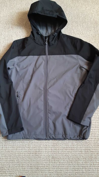 Nowa męska kurtka softshell z kapturem L Seven for 7 szaro-czarna