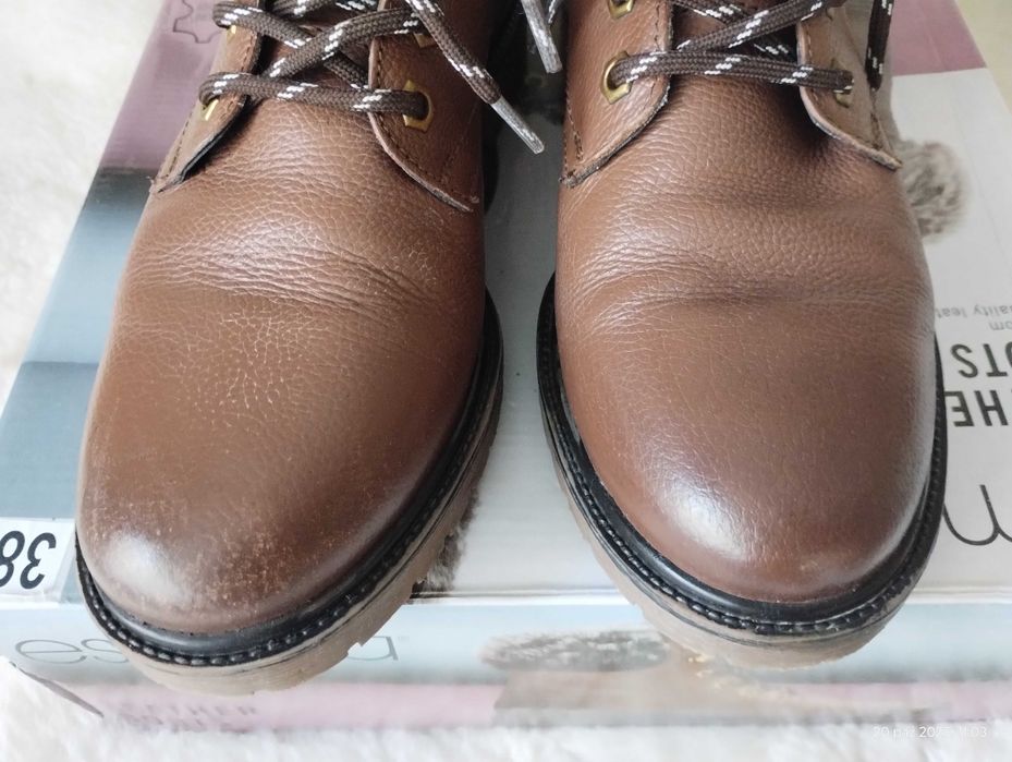 Buty skórzane, zimowe, damskie , r.38-sprzedam