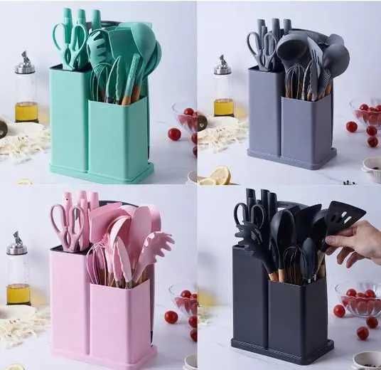 Набір кухонного приладдя 19 предметів з подвійною підставкою