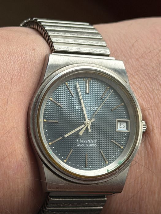 Eterna Executive Quartz 4000 rozmiar, 35/41mm, piękny stan, po serwisie , lata 70te, w stali